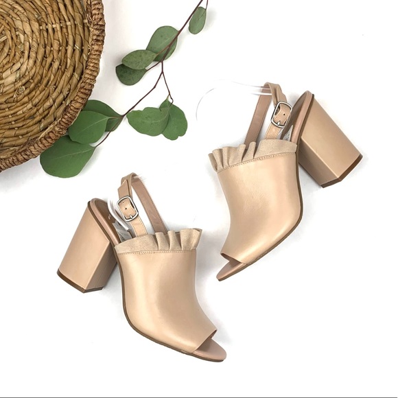 14th & Union Chunky Heel Blush Leather Mules - Picture 2 of 10